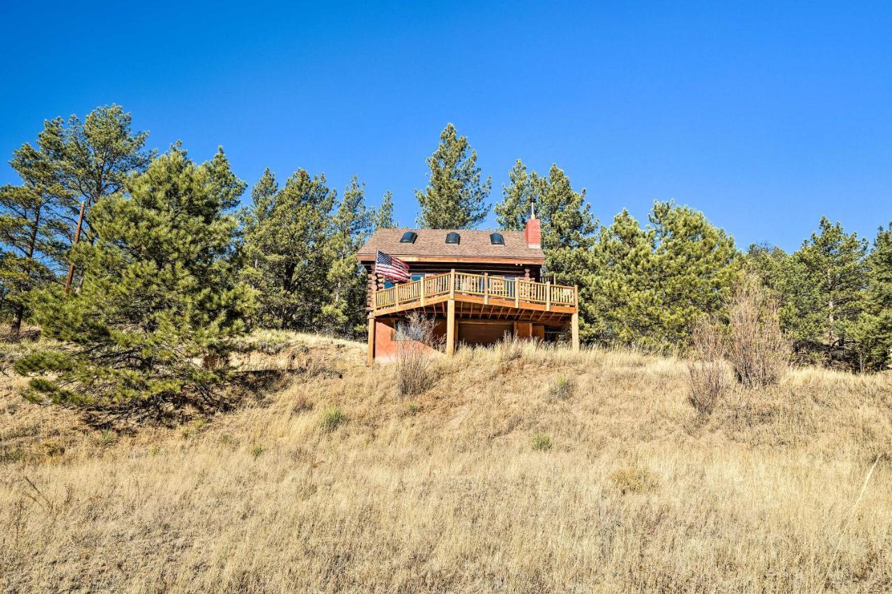 Classic Colorado Log Home With Mountain Views! Florissant 外观 照片