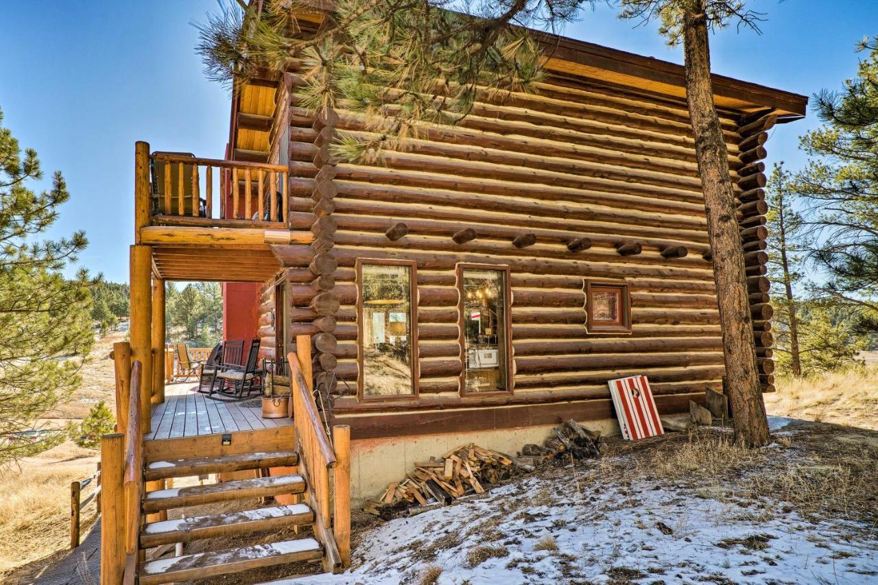 Classic Colorado Log Home With Mountain Views! Florissant 外观 照片