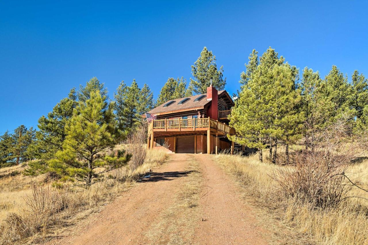 Classic Colorado Log Home With Mountain Views! Florissant 外观 照片